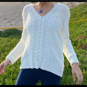 Cream Cable-knit sweater